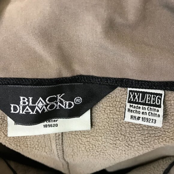 BLACK DIAMOND ~ MENS XXL ~ BLACK SOFT SHELL FLEECE LINED JACKET COAT - Picture 7 of 7